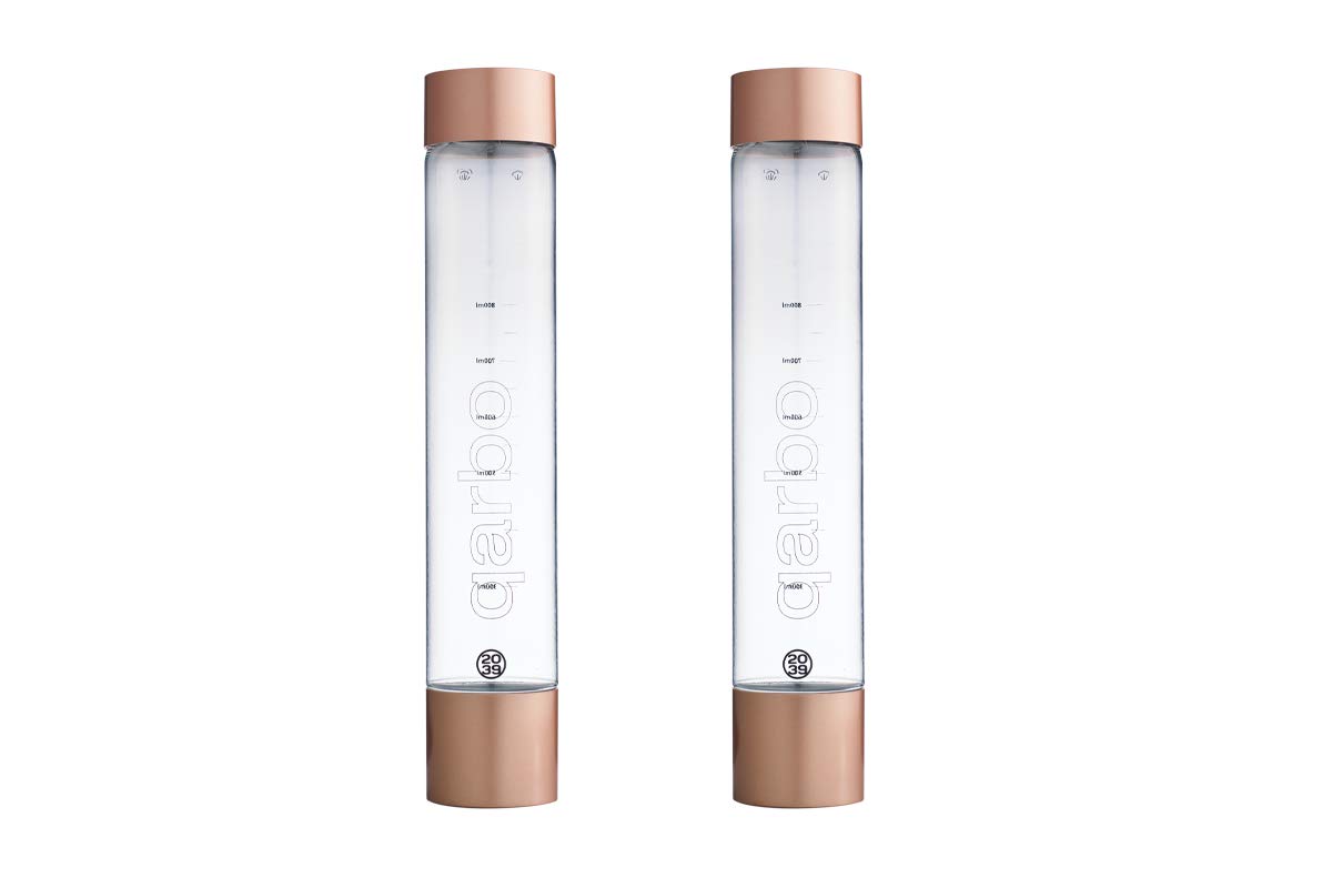 Twenty39 qarbo CLASSIC 1L Stainless Steel Water Bottles for Sparkling Water Maker & Fruit Infuser - Set of 2, BPA-Free, Leak-Proof (Bronze) - Perfect for Home, Office, Gym & Outdoor Activities