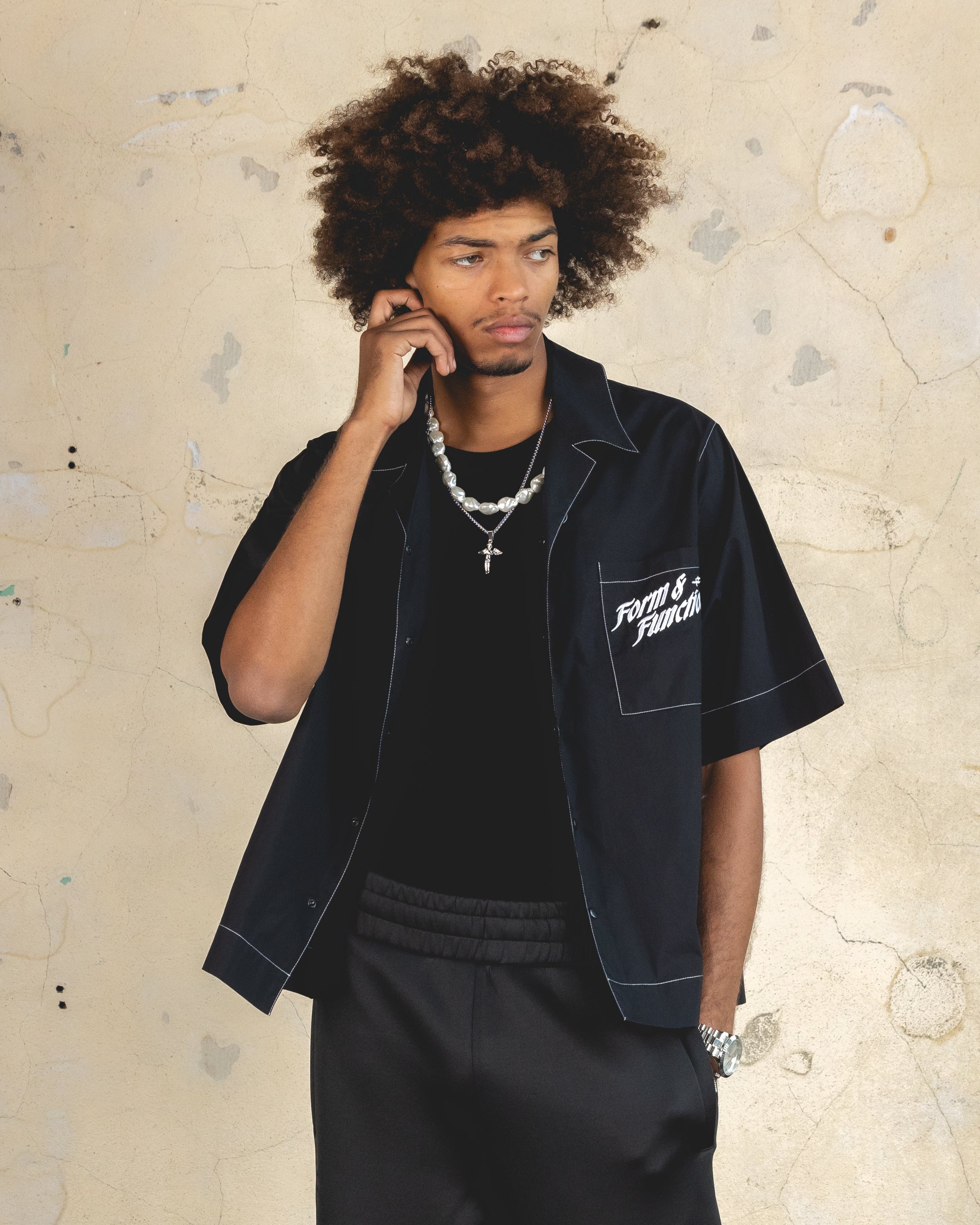 404 Form and Function Men's Button Up Shirt - Classic Black Dress Shirt for Business, Office & Casual Wear