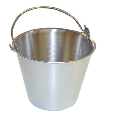 Premium Stainless Steel Milk Pail - 13 Quart Seamless Vet & Dairy Bucket - Made in USA - Heavy Duty for Farm, Ranch & Homestead Use - Ideal for Milking, Feeding & Storage