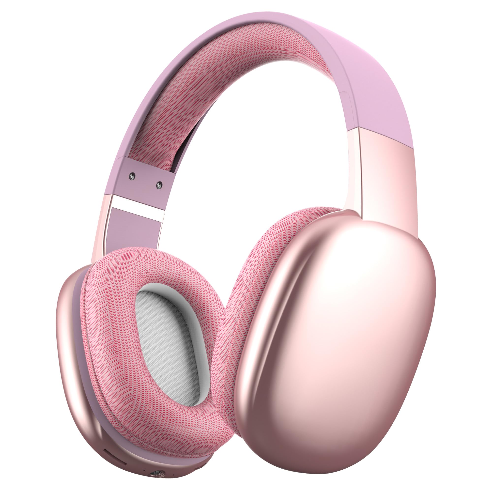 Gabba Goods Wireless Over-Ear Bluetooth Headphones with Mic - Noise Cancelling Headset for Travel, Work & Gaming - Bluetooth 5.0, Wired Mode, Built-in Micro SD - Compatible with PC, TV, Smartphone (Pink) | Perfect for Commuting, Home Office & Entertainment
