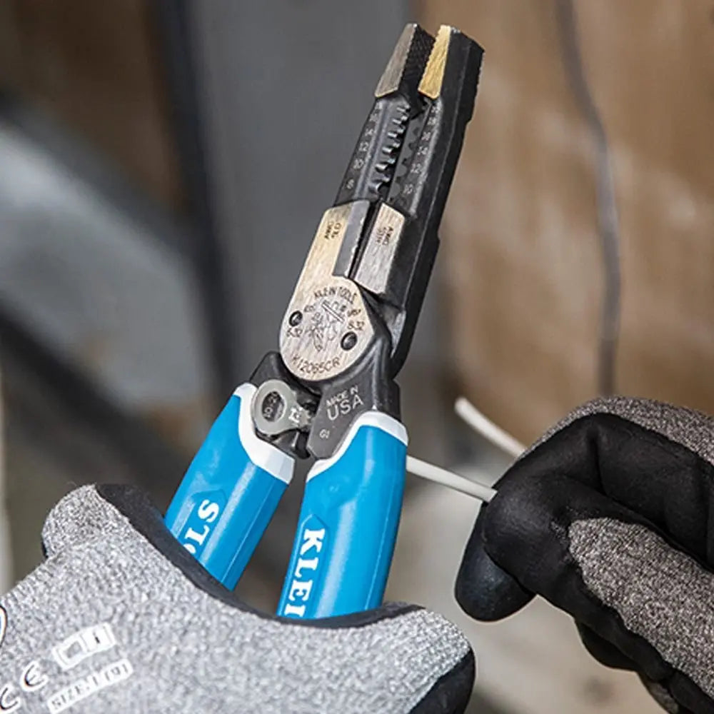 KLEIN KLE K12065CR Heavy Duty Wire Stripper, Cutter & Crimper Multi-Tool for 8-20 AWG - Ideal for Electricians, DIY Projects & Home Repairs