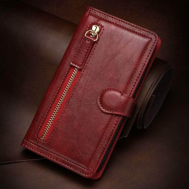Samsung Galaxy S23 Plus Leather Flip Case with Zipper - Premium Protective Cover for Everyday Use & Travel