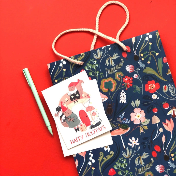 Forest Blue Gift Bags - Elegant Eco-Friendly Party Favor Bags for Weddings, Baby Showers & Birthday Celebrations