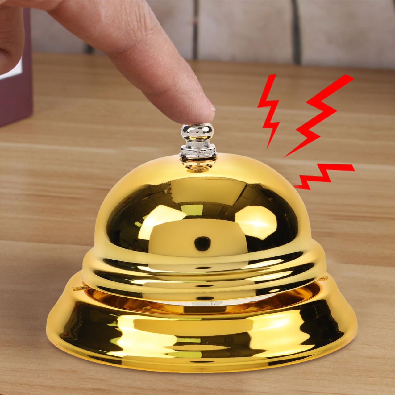 Classic Customer Service Desk Bell - Clear Ringing Reception Bell for Restaurants, Hotels & Offices - Perfect for Front Desk, Counter Service & Kitchen Alerts