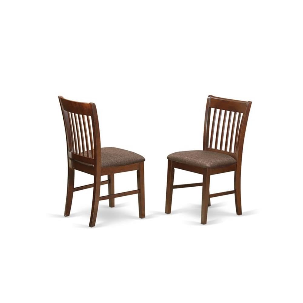 East West Furniture 6-Piece Dining Room Set - Rectangle Table with Butterfly Leaf, 4 Linen Fabric Chairs & Bench, 36x54 Inch, Mahogany | Perfect for Family Meals, Dinner Parties & Small Space Dining Rooms