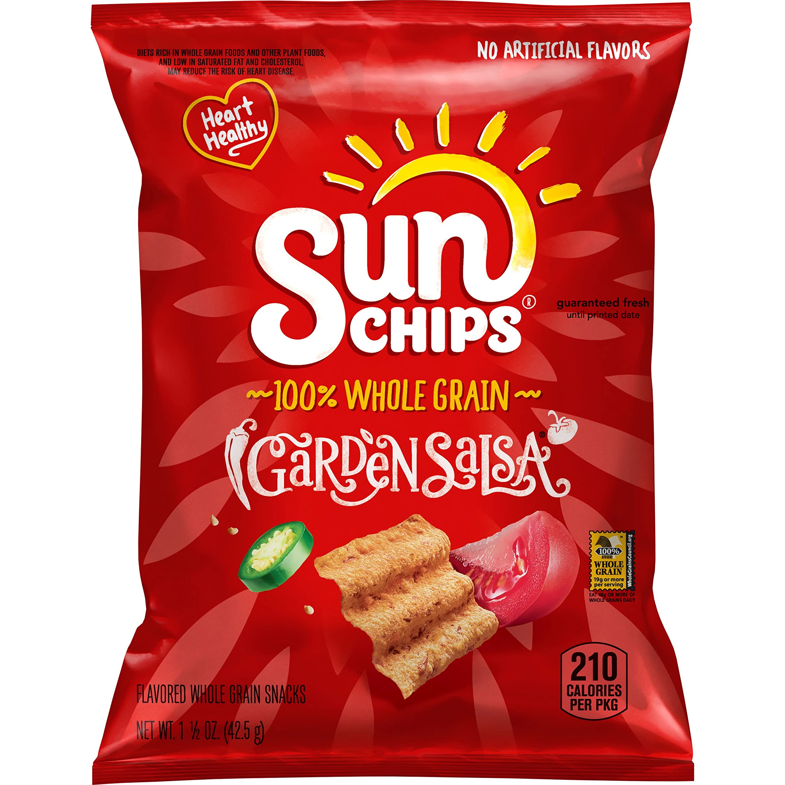 SunChips Garden Salsa Flavored Multigrain Snacks - 1.5oz Bags (Pack of 64) | Healthy Whole Grain Chips for Parties, Picnics & Office Snacking