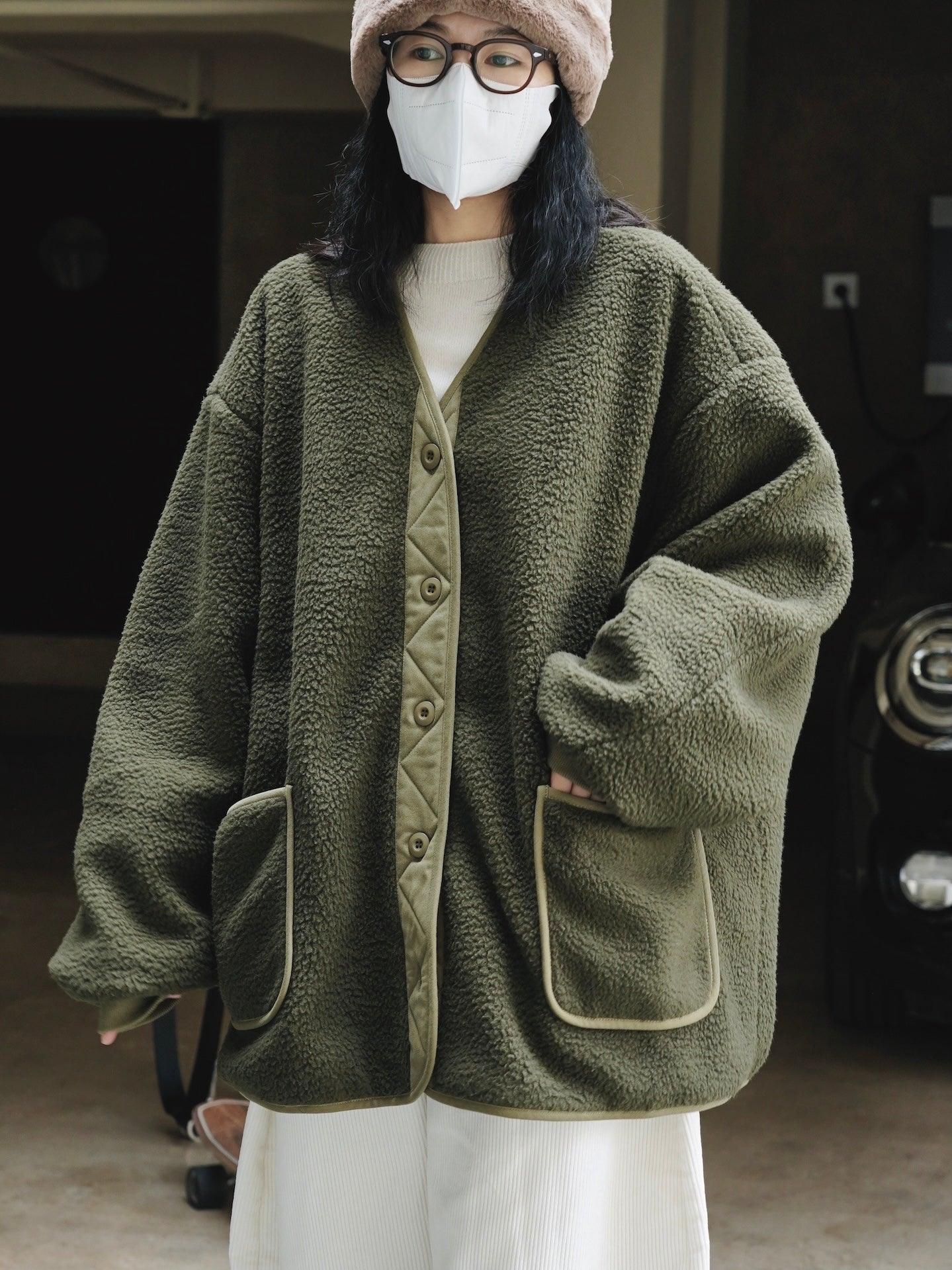 Lovevop Casual Warm Thickened Fleece Jacket for Women & Men - Cozy Winter Outerwear for Hiking, Camping & Everyday Wear