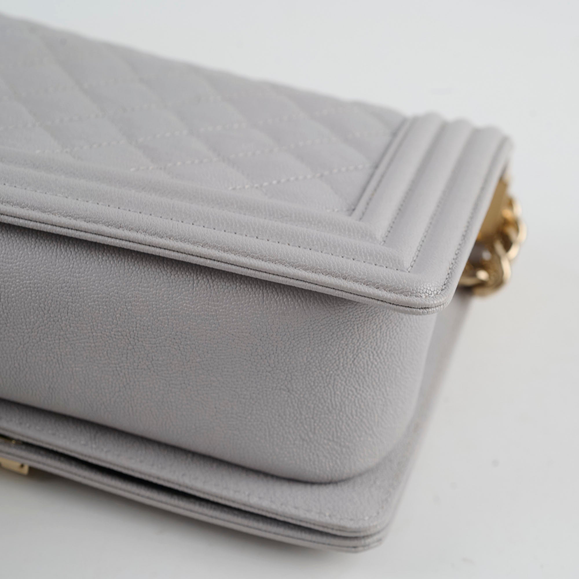 Chanel Boy Bag Old Medium Grey Caviar Leather Crossbody Bag - Luxury Designer Handbag for Women, Perfect for Parties, Dating & Daily Use
