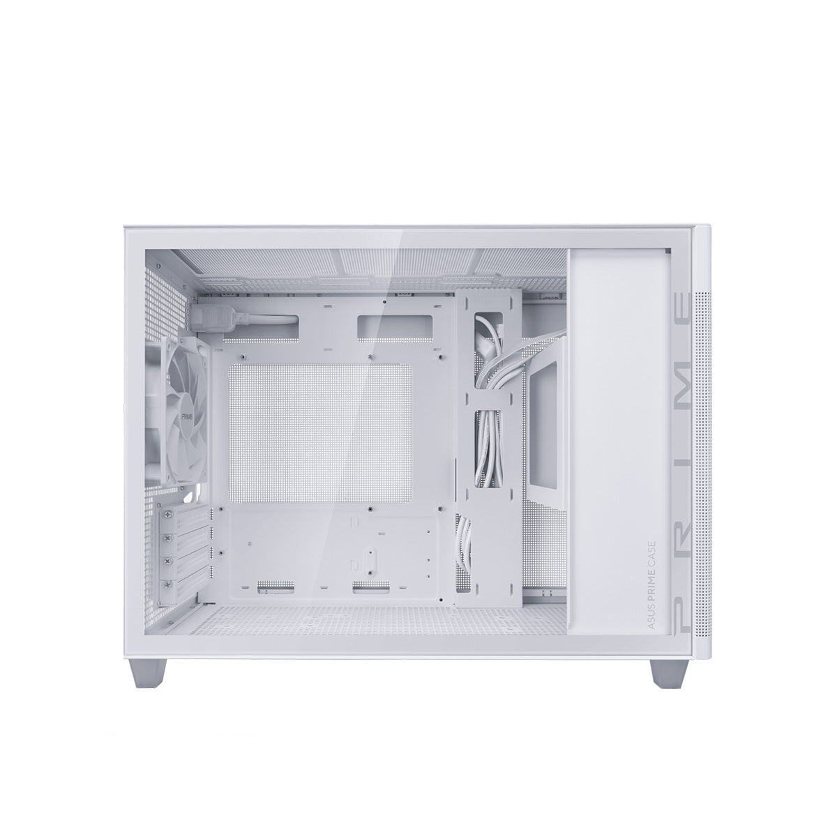 ASUS Prime AP201 White MicroATX PC Case with Tempered Glass - Compact Gaming & Home Office Computer Build