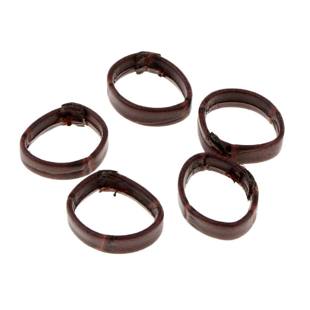 Fityle 5-Piece Leather Watch Band Holder Rings - Dark Brown Watch Strap Retainer Loops for Men & Women | Perfect for Organizing Watch Straps at Home, Office or Travel
