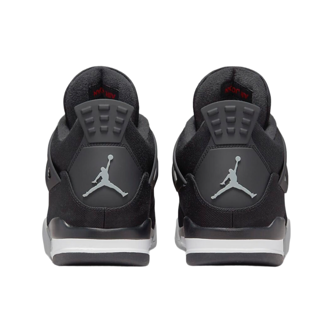 Air Jordan 4 Retro SE Sneakers - Black Canvas & Light Steel Grey White Basketball Shoes for Men | Perfect for Streetwear, Casual Outfits & Basketball Games