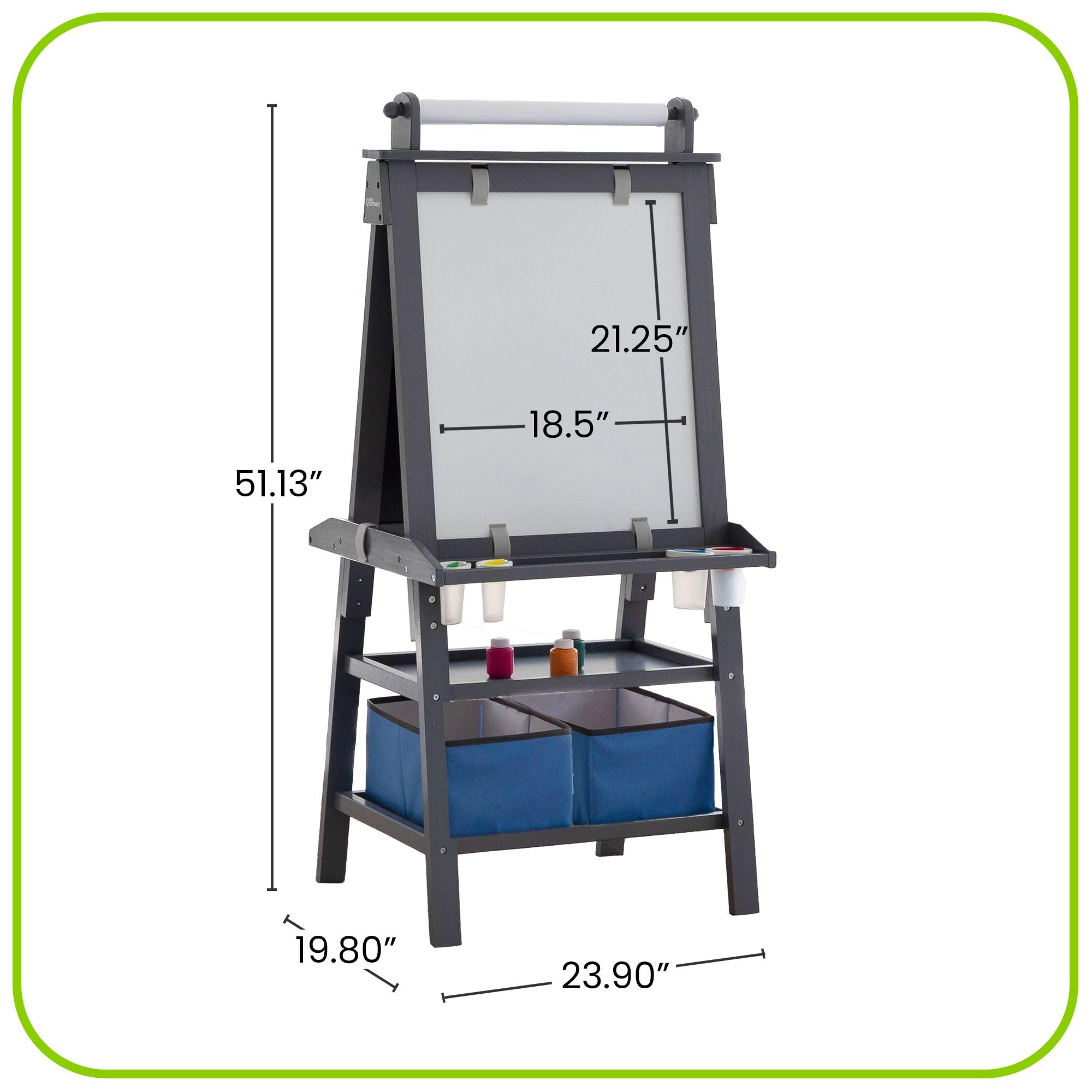 Little Partners Deluxe Learn 'N Play Toddler Easel for Kids - 2-Sided Art Center with Chalkboard & Magnetic Whiteboard | Paper Feed, Storage Bins & Paint Cups | Perfect for Home, Preschool & Daycare (Earl Grey)