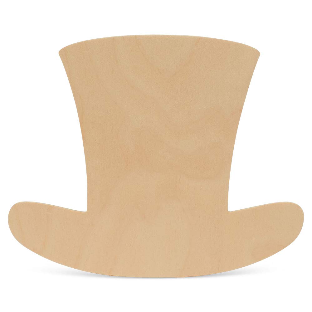 St. Patrick's Day Wooden Leprechaun Hat Cutouts - 12 Inch Unfinished Wood Top Hat Decorations, Pack of 12 - Perfect for DIY Crafts, Party Decor & Irish Themed Events