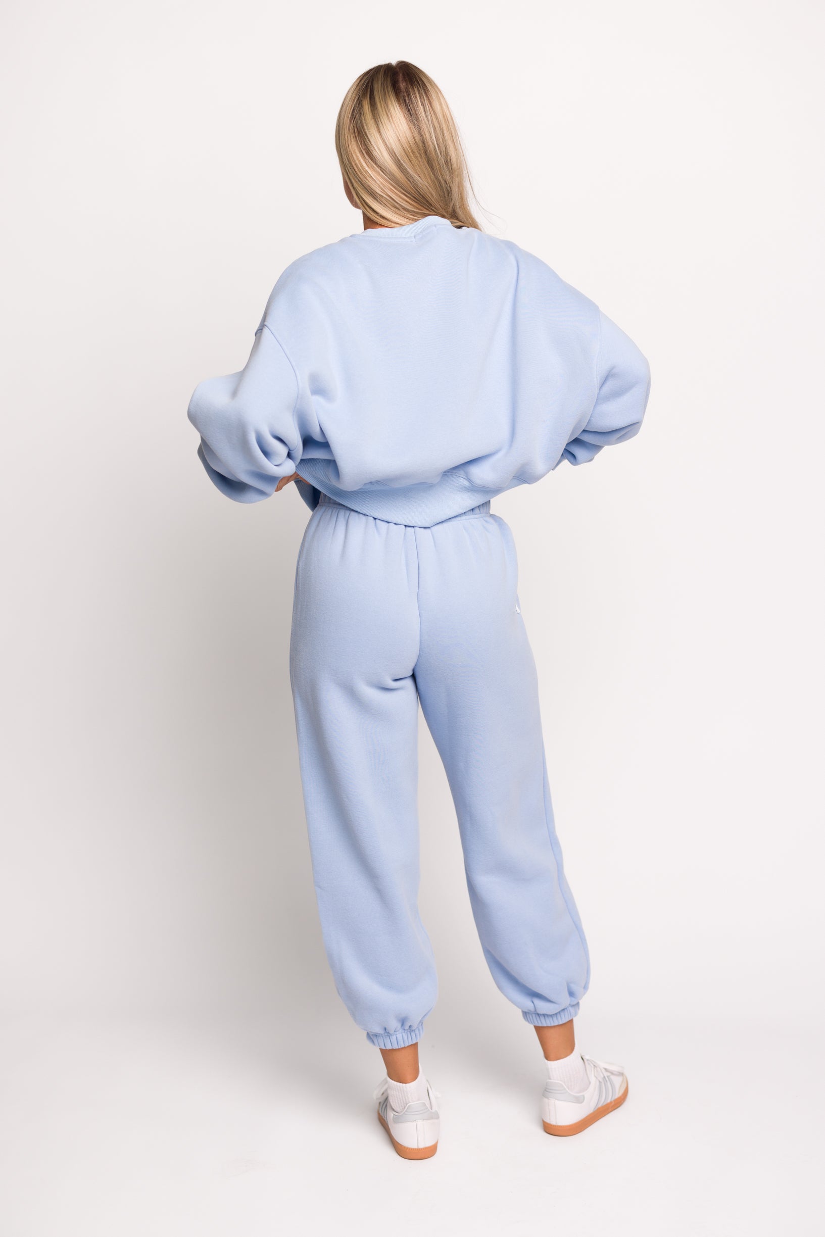Soft & Cozy Baby Blue Sweatpants for Women - High Waisted Lounge Pants with Pockets - Perfect for Yoga, Running Errands & Relaxing at Home