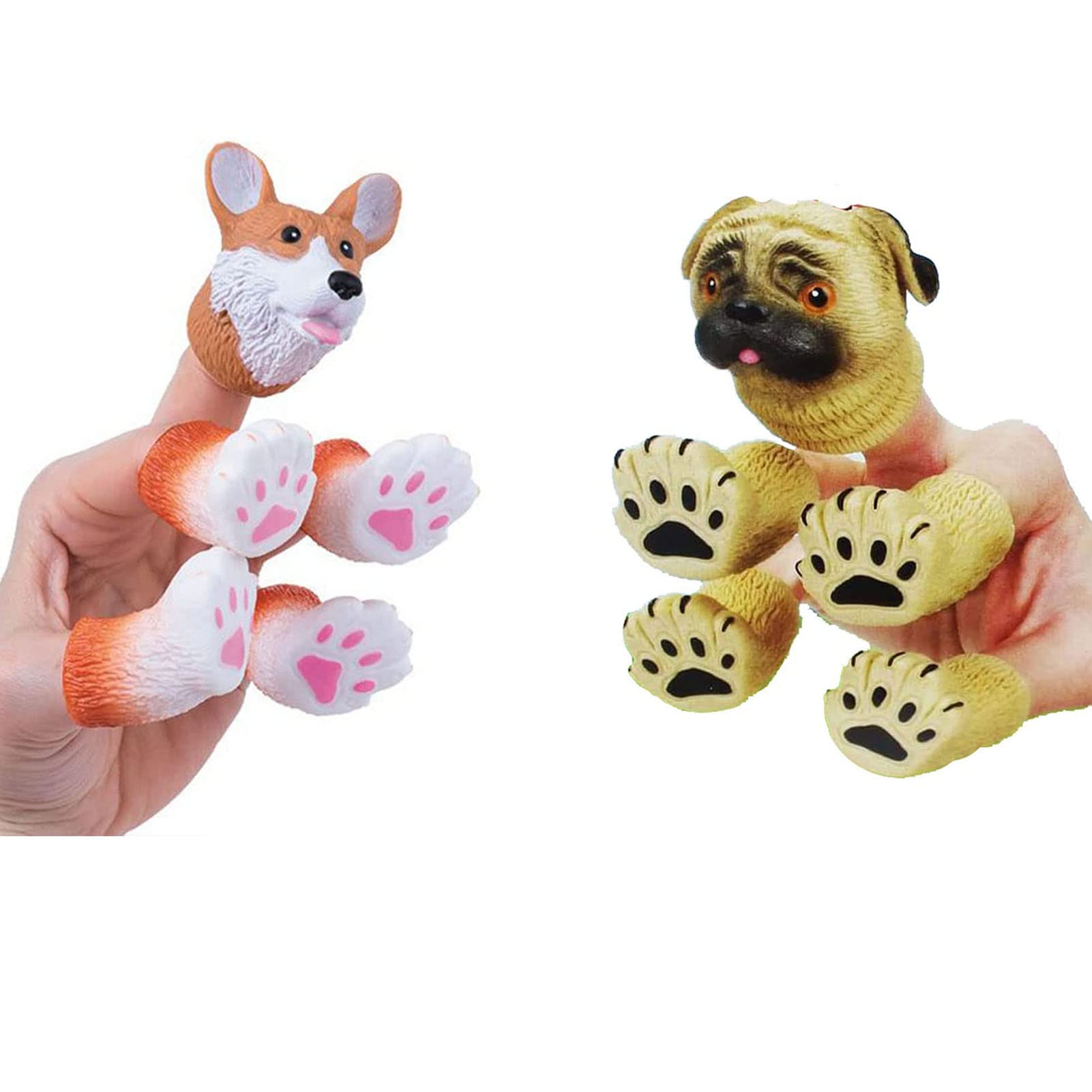 Tiydiygo Hand Squirrel Finger Puppet Set - Cute Animal Hand Puppets for Kids, Birthday Party Favors, Cosplay Props & Interactive Storytelling (Puppy & Dog Style) - Perfect for Classroom Activities, Puppet Shows & Gift Giving
