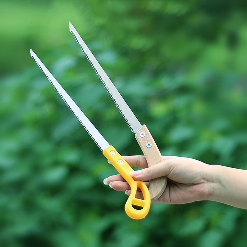 2024 New Outdoor Portable Hand Saw - Mini Wall Panel Rugged Woodworking Small Saw with Fine Teeth | Best for Camping, Gardening, Pruning & DIY Projects | Durable Bamboo Handle (Yellow+Wood)