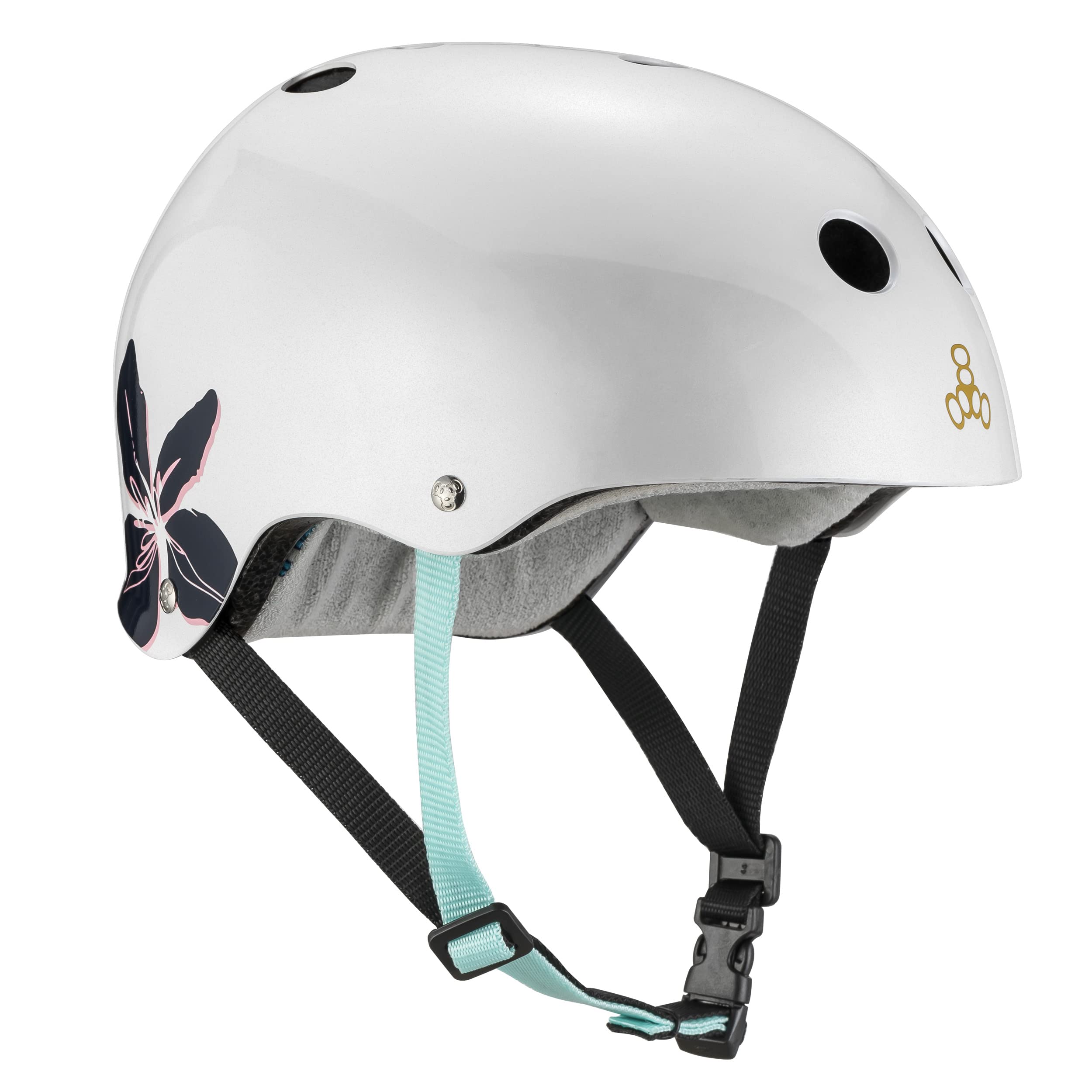 Triple Eight Certified Sweatsaver Helmet for Skateboarding, BMX, Roller Derby, Roller Skating, Inline Skating, Scooter & Bike Riding - Lightweight Protective Gear for Kids & Adults Outdoor Sports Safety