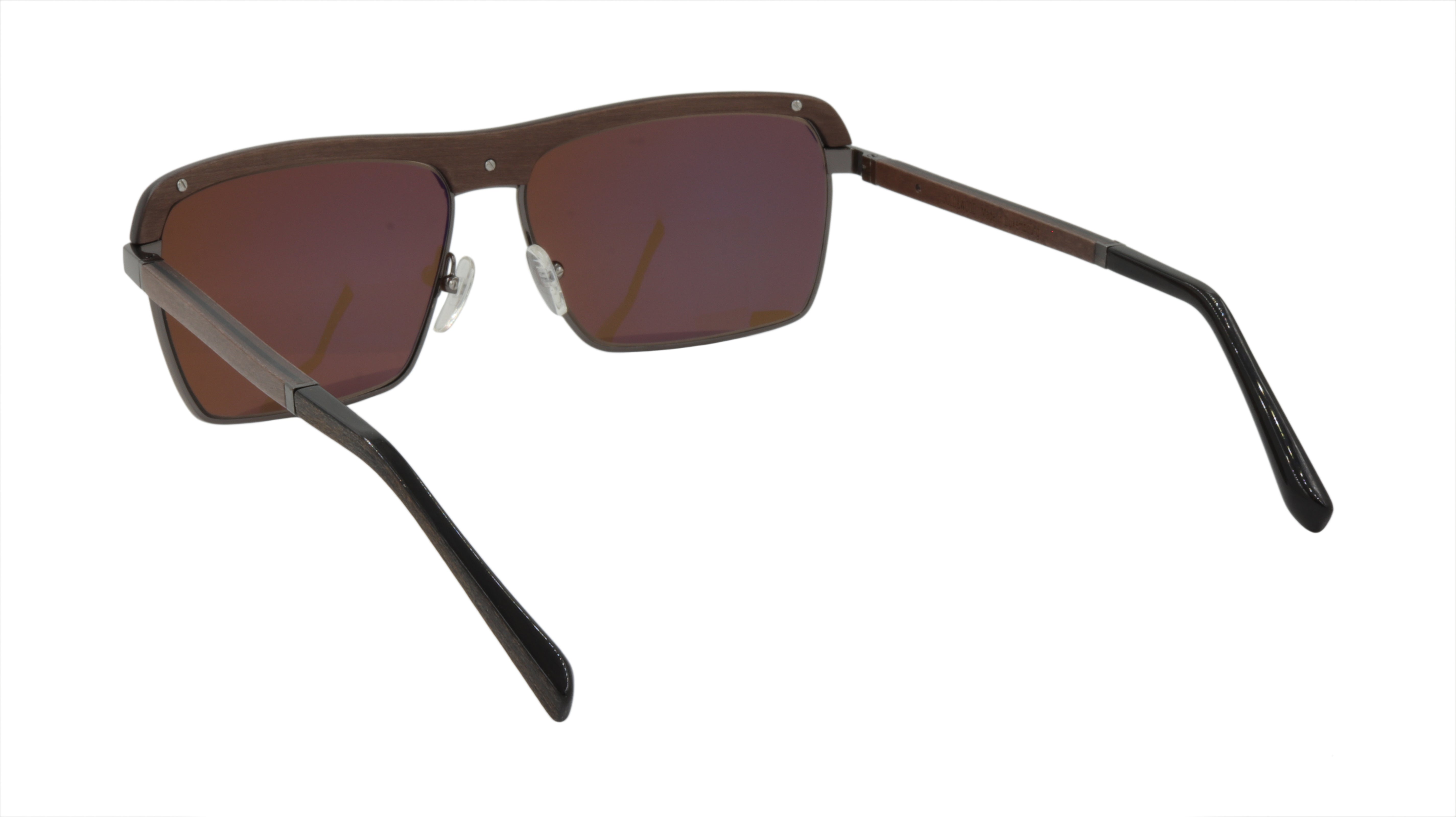 Premium GOLD & WOOD Sunglasses - Brown Wood & Gun Metal Black Frame - Stylish UV Protection Shades for Outdoor Activities & Fashion