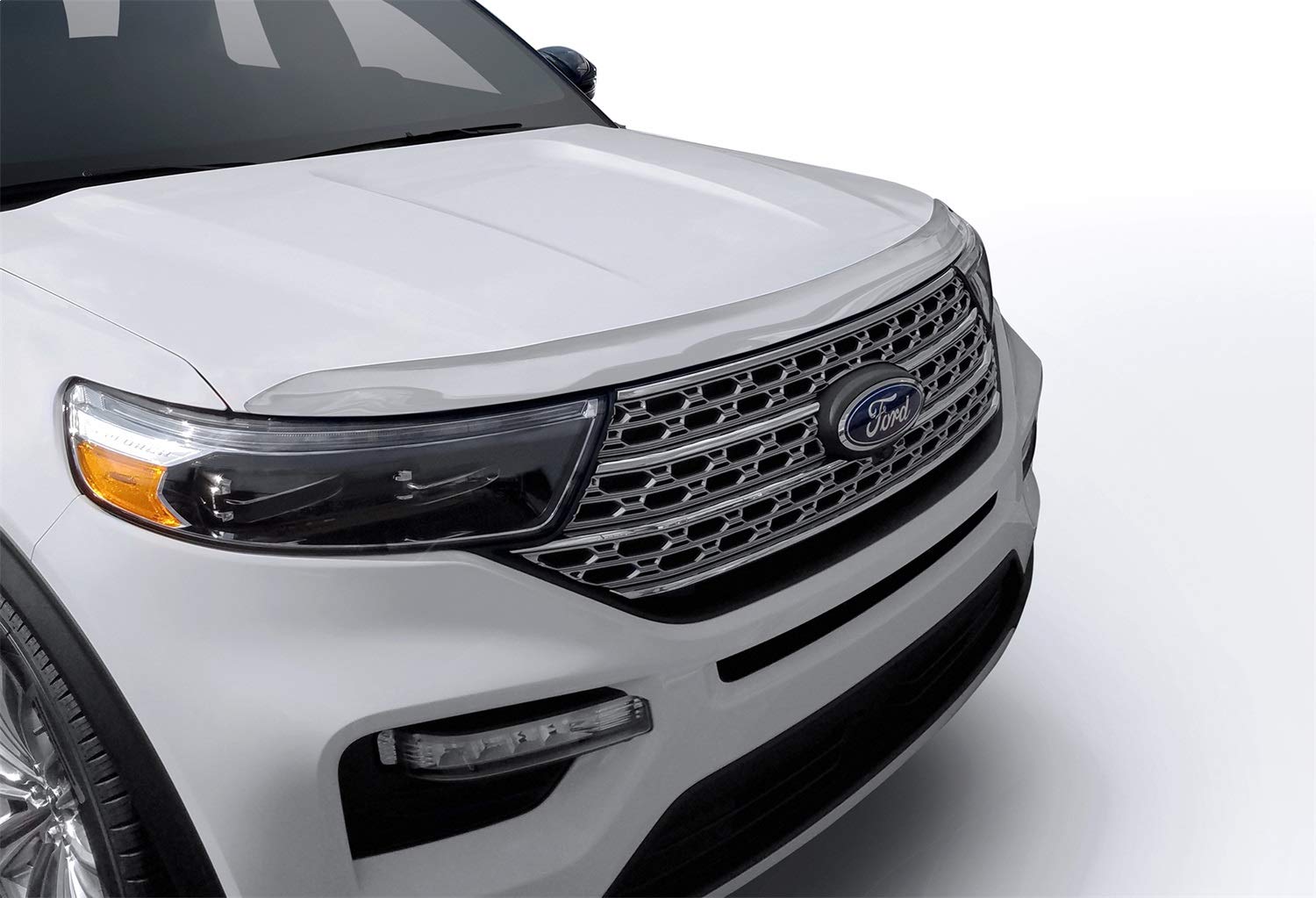 AVS Aeroskin Hood Protector for 2020-2025 Ford Explorer - Low Profile Bug Shield & Wind Deflector (Chrome, 1-Piece) | Durable Car Protection for Highway Driving & Off-Road Adventures