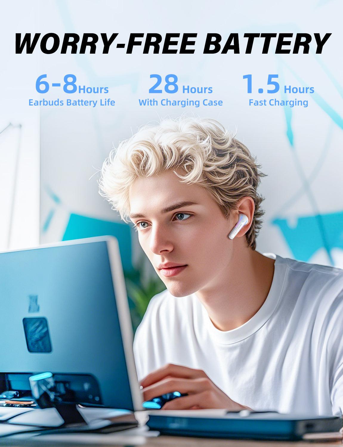 ONIKUMA T27 2.4G Wireless Gaming Earbuds with ENC Mic - Low Latency Bluetooth Earbuds for PC, PS5, Switch, Mobile Gaming - Perfect for Competitive Gaming & Work Calls