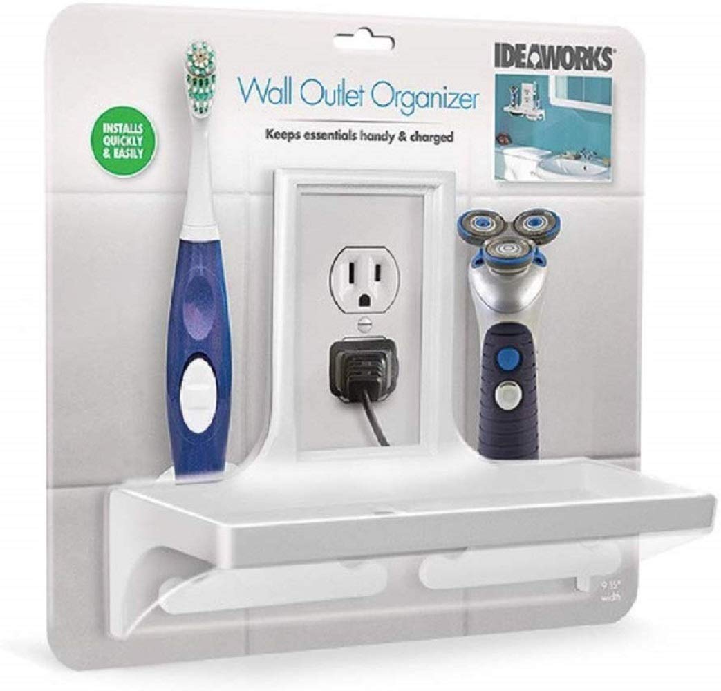 Jobar Ideaworks Wall Outlet Organizer - Cord Management Solution for Home & Office | Keep Cables Neat Behind TV, Desk & Nightstand