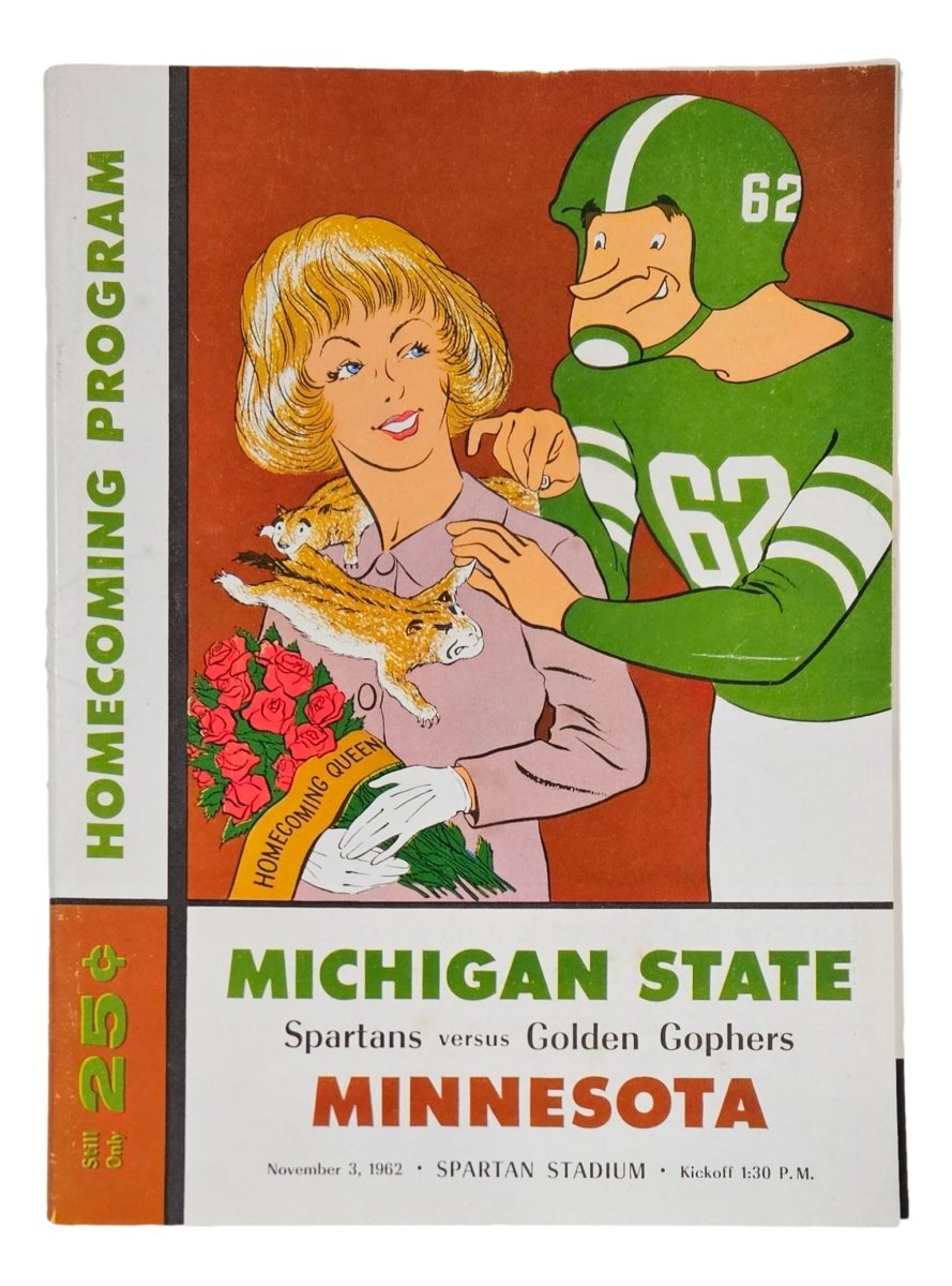 Michigan State vs Minnesota November 3, 1962 Official Football Game Program - Vintage College Football Memorabilia & Collectible for Sports Fans