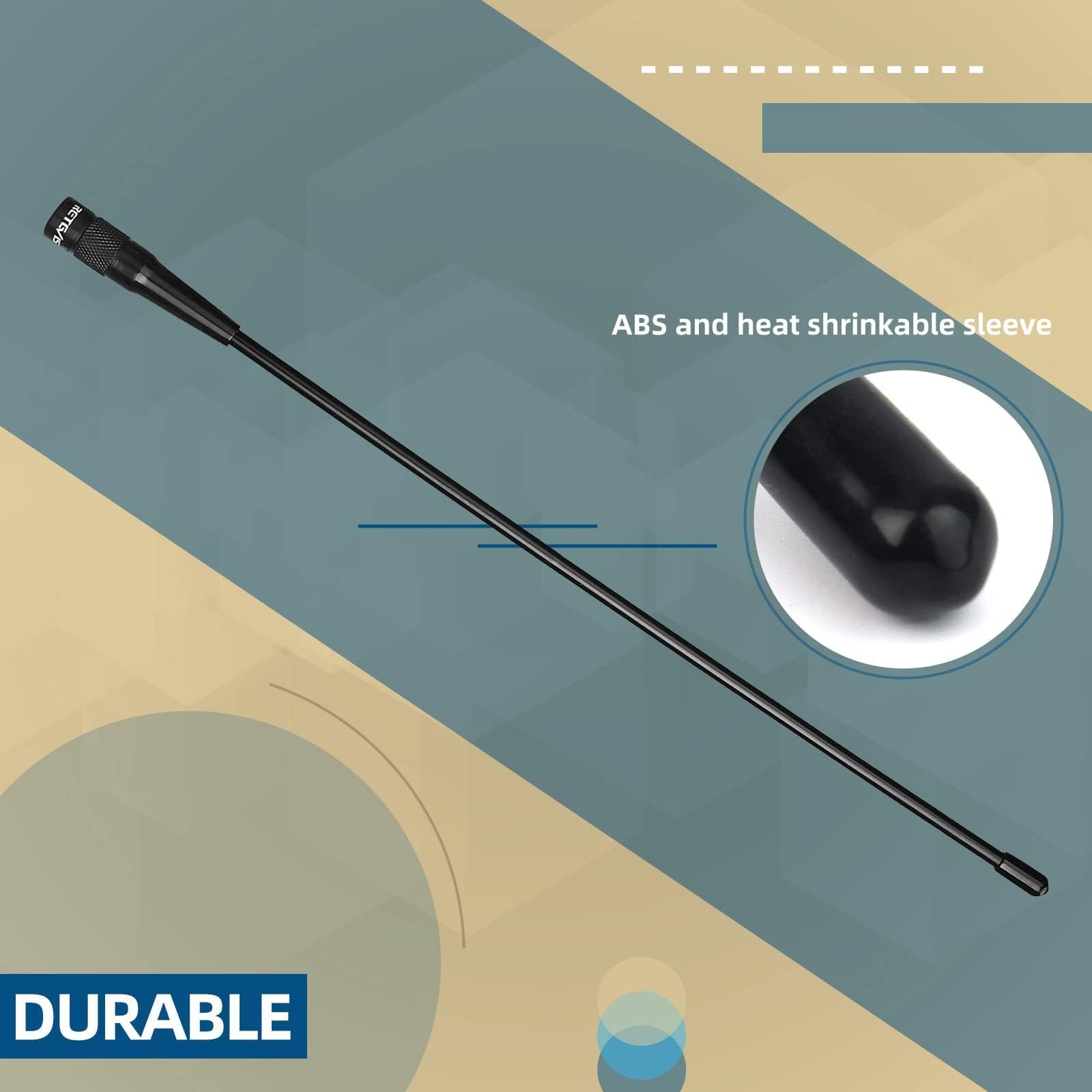 Retevis RHD771 SMA-M Dual Band VHF/UHF High Gain Walkie Talkie Antenna - Compatible with Retevis RT1 RT3 RT3S RT81 RT82 RT83 RT85 RT87 RT50, Baofeng UV-3R, YAESU & WOUXUN Radios (1 Pack) - Ideal for Outdoor Adventures, Hiking, Camping & Emergency Communication