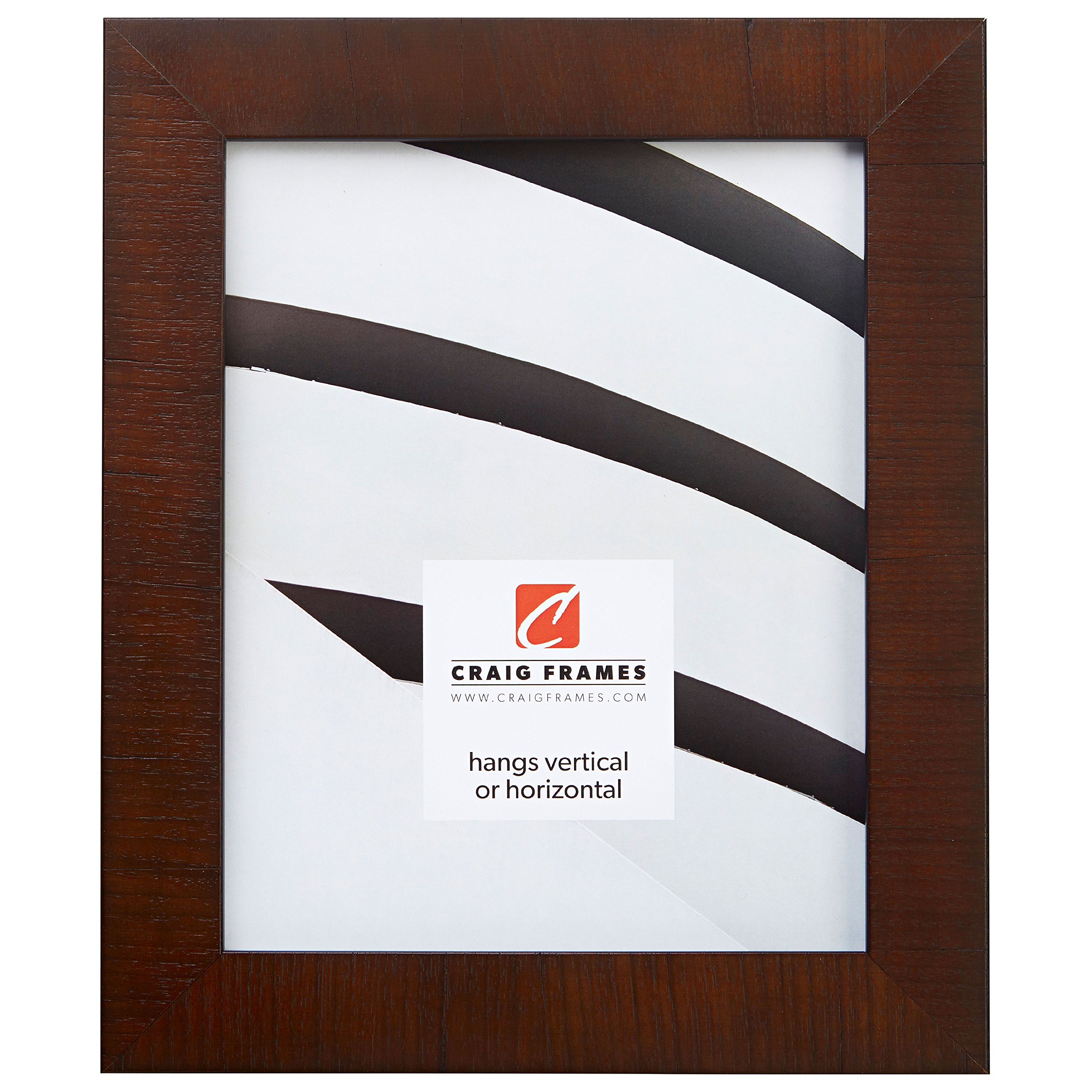 Craig Frames Winston 10x13 Inch Solid Wood Picture Frame with Walnut Veneer - Perfect for Wall Art, Family Photos, and Home Decor