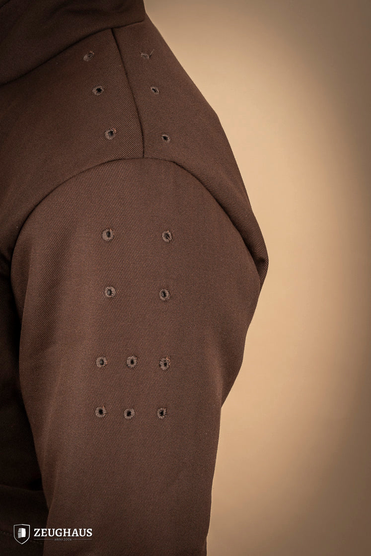 Medieval Arming Doublet Brown - Authentic Renaissance LARP & Historical Reenactment Costume for Knights