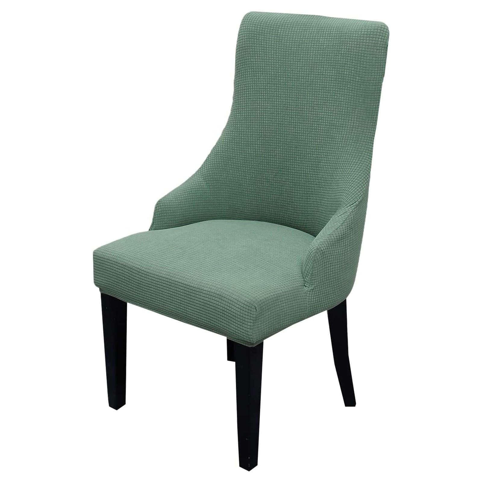 Stretch Wingback Chair Slipcover Set of 4 - Soft Plaid Dining Room & Bedroom Chair Protector Covers for Kids - Green | Perfect for Home Decor, Living Room Accent, and Dining Chair Protection
