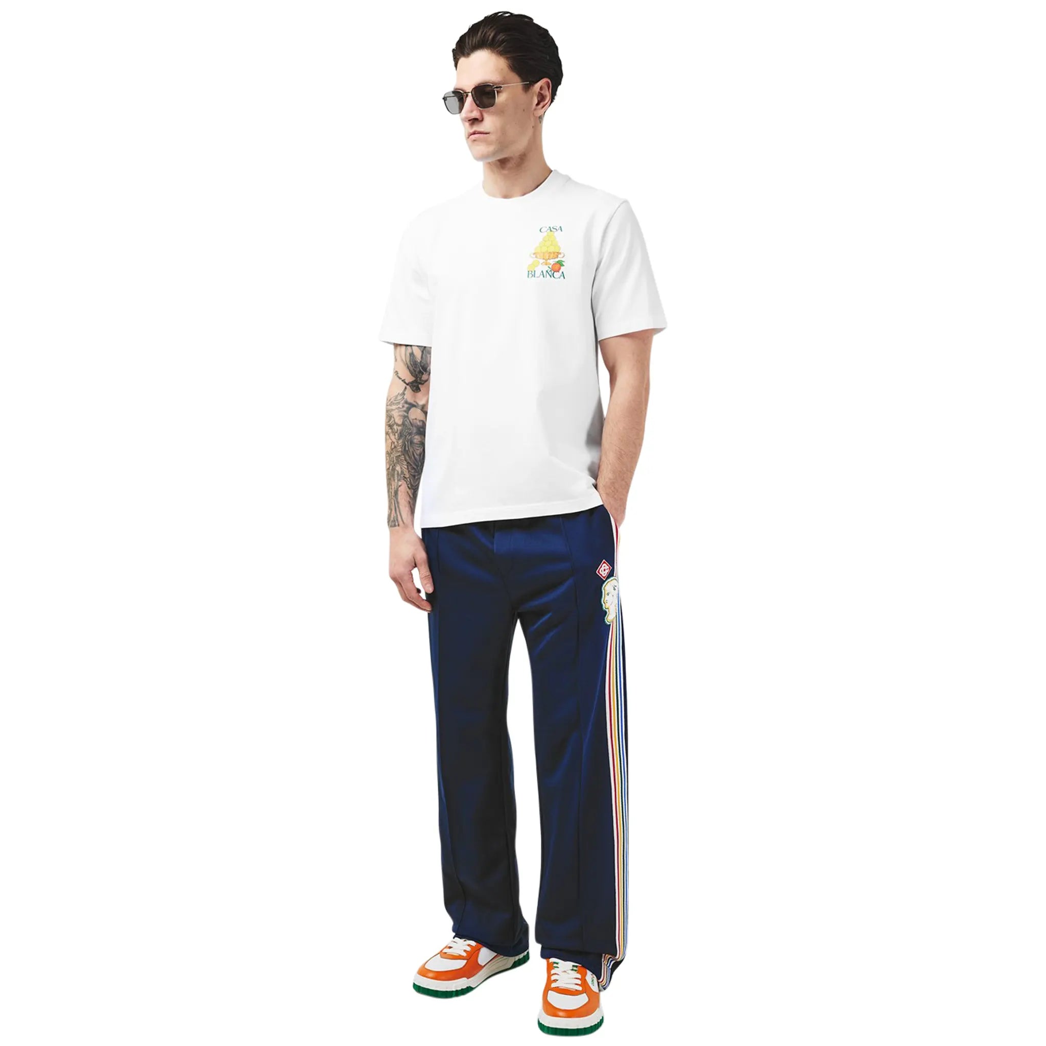 Casablanca Le Triomphe White Tennis T-Shirt - Premium Cotton Men's Casual Tee for Tennis, Golf & Summer Outfits