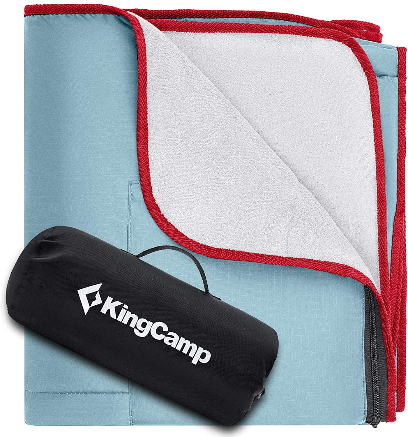 **KingCamp Waterproof Outdoor Blanket – Thick Fleece Warm & Windproof Blanket for Cold Weather, Lightweight & Foldable, Machine Washable – Perfect for Camping, Picnic, Beach, Stadium, Festival, Travel & Dog Outings**