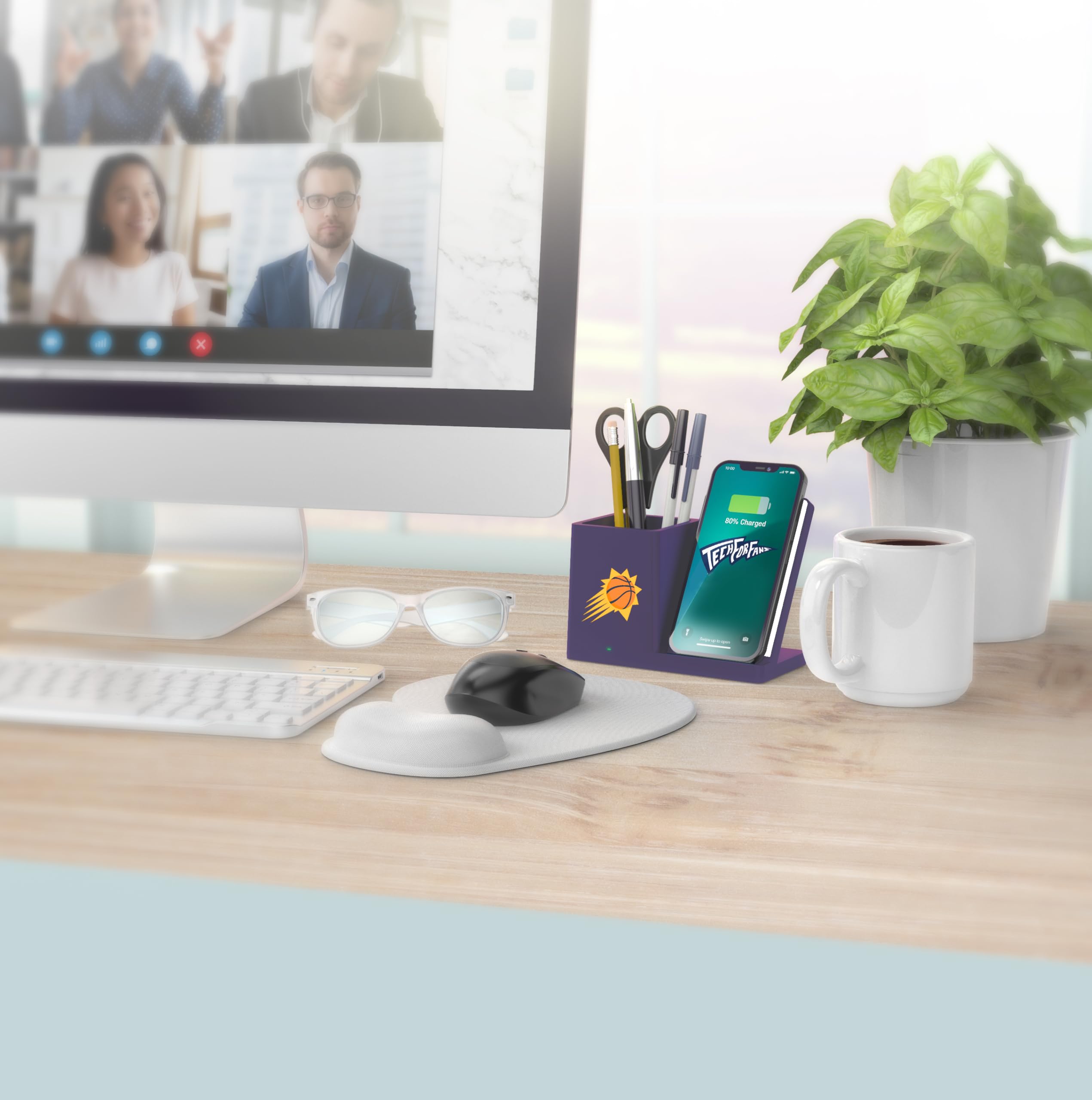 SOAR Wireless Charger & Desktop Organizer - Fast Qi Charging Station with Phone Stand for iPhone, Samsung, AirPods - Perfect for Office, Home & Travel Use