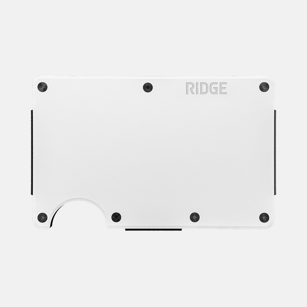 Ridge Wallet - Slim Minimalist RFID Blocking Front Pocket Wallet for Men - Polar White - Perfect for Travel, Everyday Carry & Gift Giving