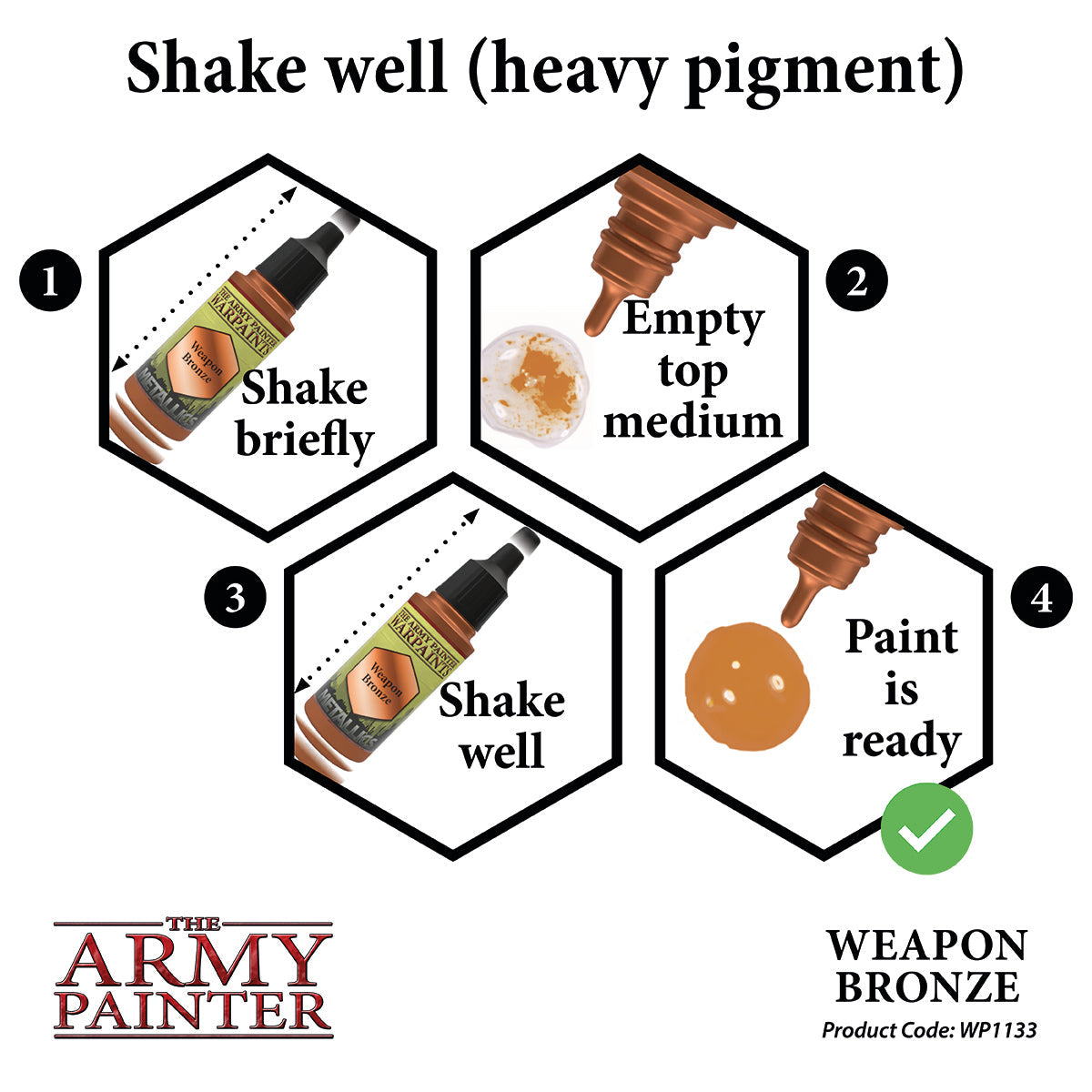 Premium Warpaints Metallics - Weapon Bronze Metallic Paint for Miniatures & Models - Perfect for Warhammer, D&D, and Cosplay Projects