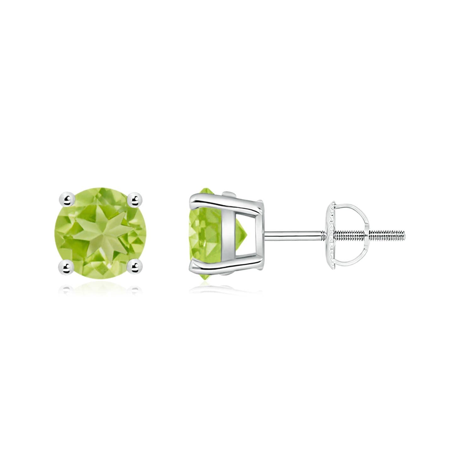 Natural Peridot Stud Earrings in Sterling Silver, 14K Solid Gold & Platinum | August Birthstone Jewelry for Women – Perfect for Birthday, Engagement, Anniversary & Wedding Gifts (Ideal for Everyday Wear & Special Occasions)