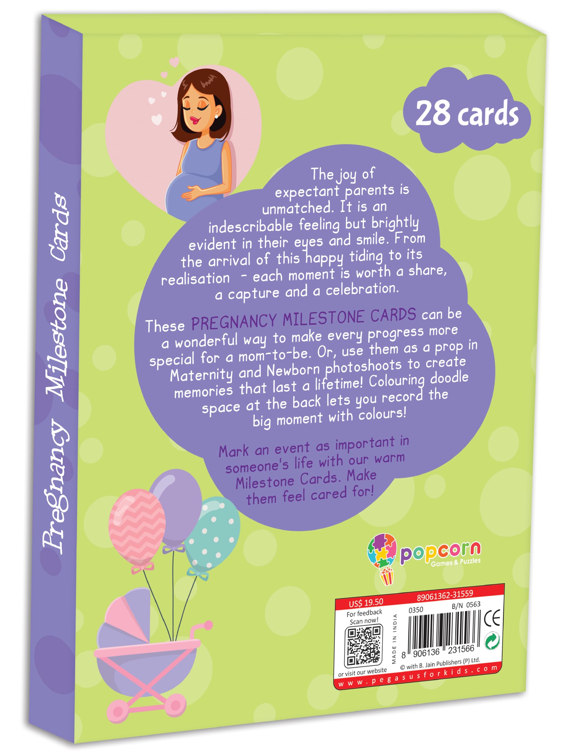 28 Pregnancy Milestone Cards for Moms & Babies - Celebrate Every Special Moment | Perfect for Baby Showers, Gender Reveals & Monthly Photo Props