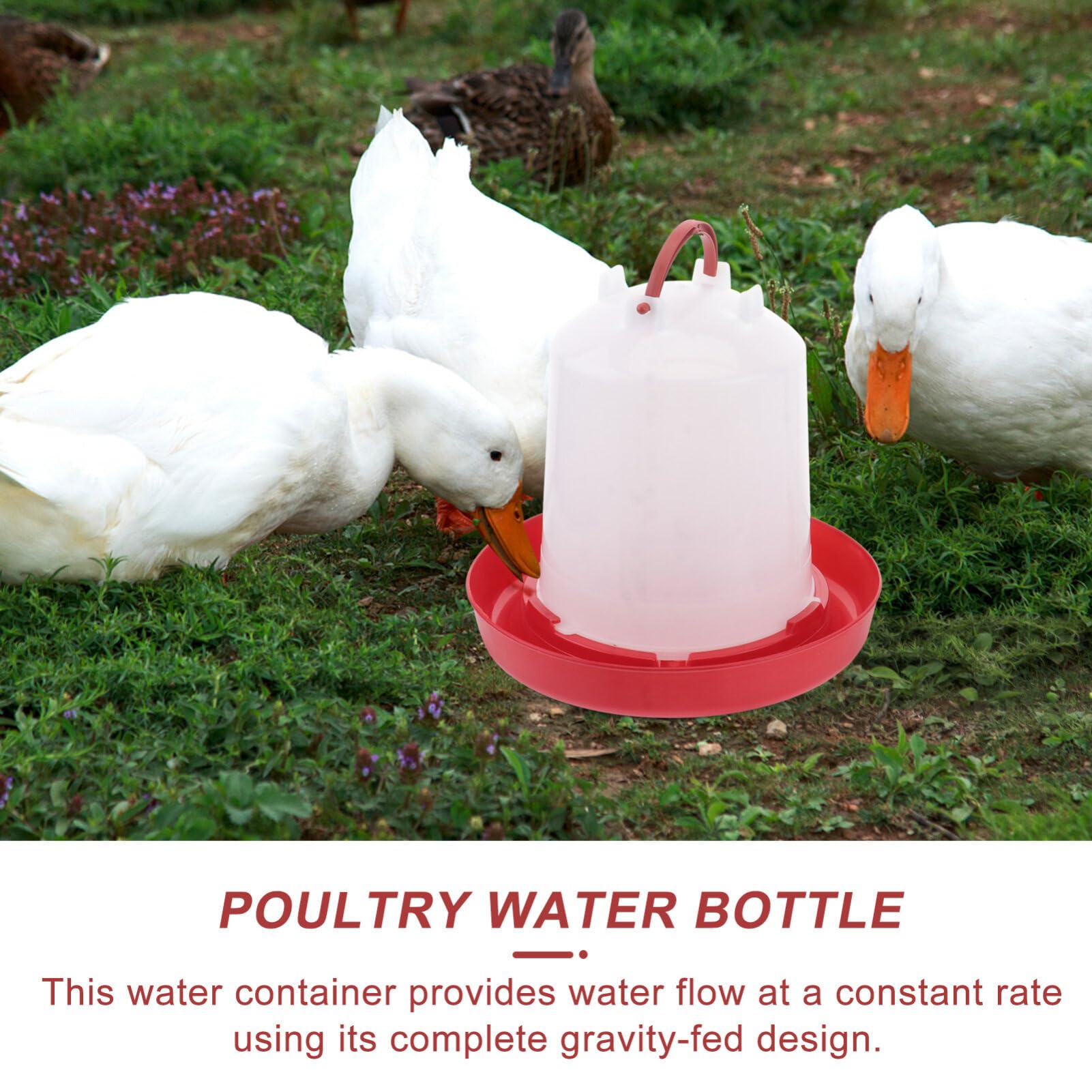 2Pcs Plastic Poultry Water Feeder for Chickens, Geese & Ducks - Automatic Drinking Bottle Container for Outdoor Pet & Farm Use - Perfect for Coops, Backyards & Livestock Care