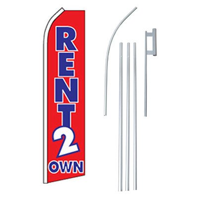Rent to Own Swooper Flag and Flagpole Set - Durable Outdoor Advertising for Car Dealerships, Grand Openings & Sporting Events