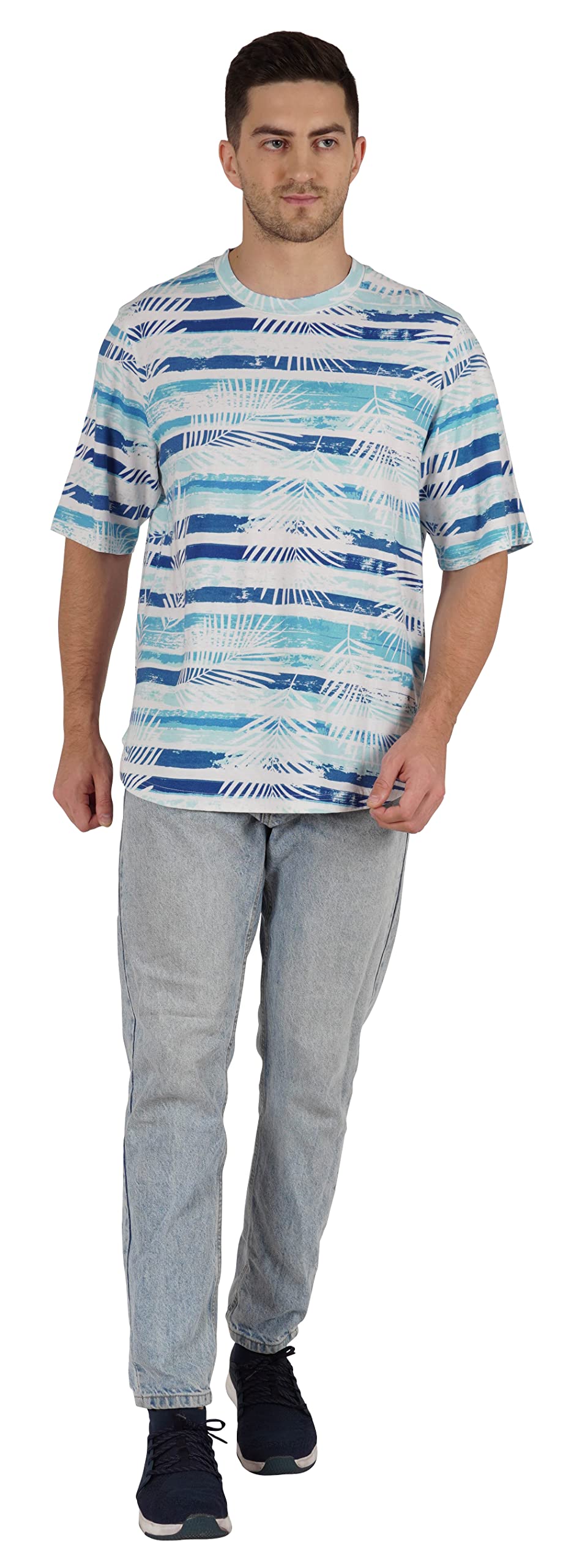 Inkmeso Men's Half Sleeve T-Shirt - Loose Fit Casual Printed Tee for Beach, Holiday & Summer Outfits | Comfortable Cotton Shirt for Travel, Vacation and Streetwear Style