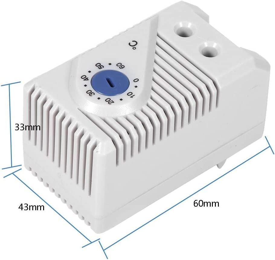0-60℃ Adjustable Mechanical Thermostat - Compact Electric Temperature Controller Switch for Filter Fans, Cooling Equipment, HVAC Systems, and Home Appliances (KTS011)