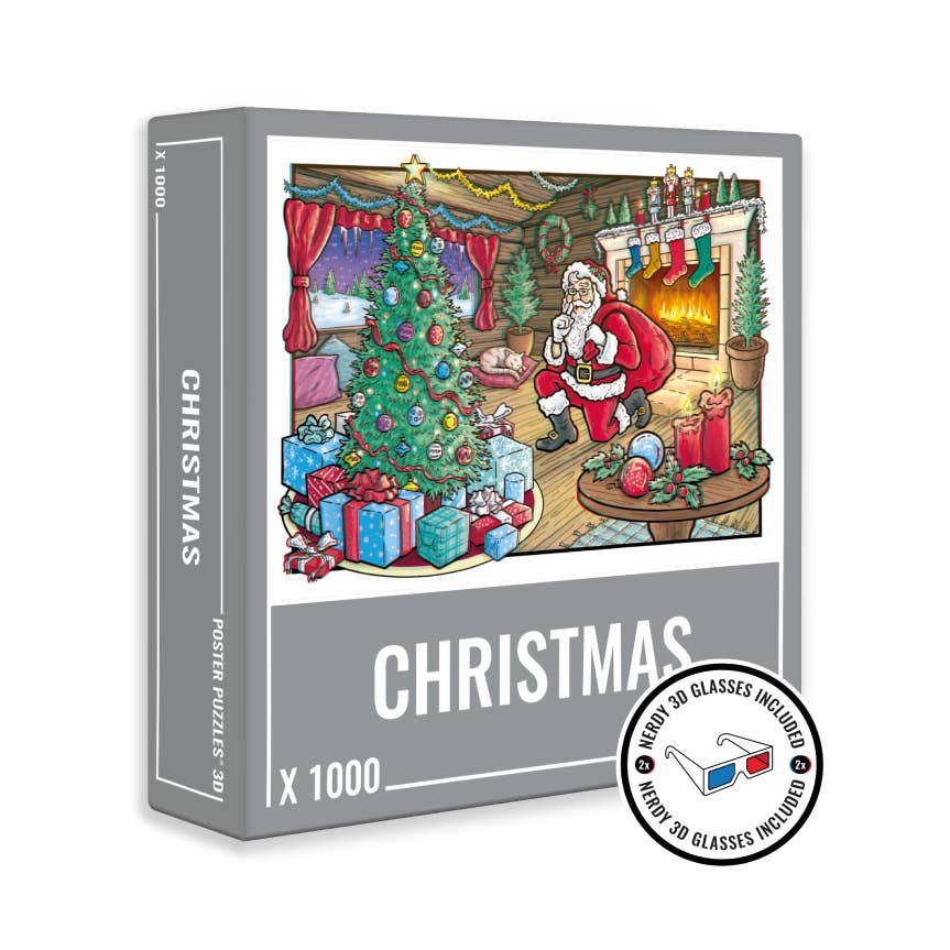 Christmas 3D Jigsaw Puzzle - 1000 Piece Holiday Puzzle for Adults & Families | Perfect for Winter Decor, Gift Giving & Family Bonding Activities