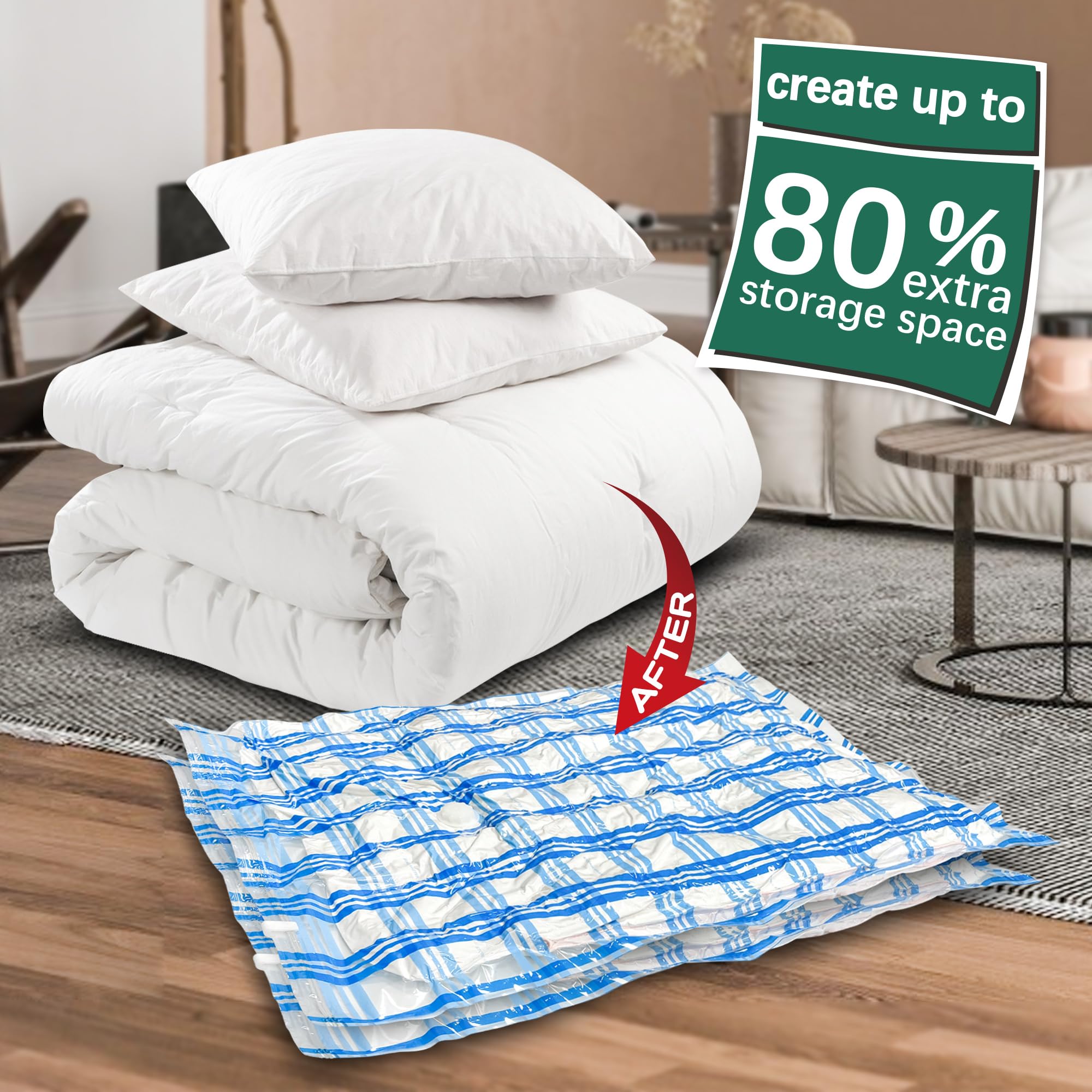 12 Jumbo Vacuum Storage Bags for Clothes, Comforters & Blankets | Space Saving Vacuum Seal Bags | Perfect for Travel, Seasonal Storage & Moving