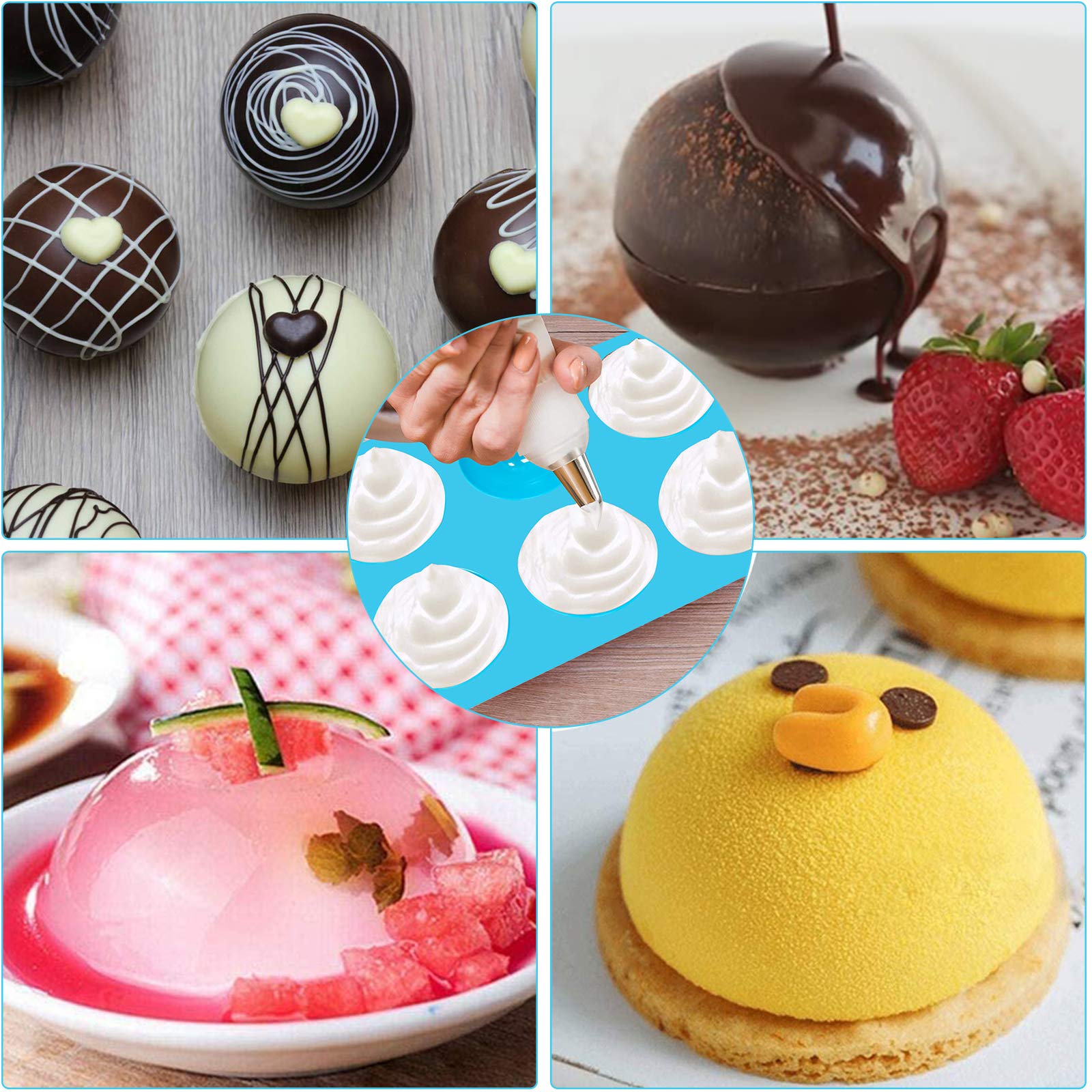 Premium Silicone Cocoa Bomb Mold Set - 6 Holes Half Dome Chocolate Molds for Hot Chocolate Bombs (3-Pack) | Perfect for DIY Chocolate Making, Holiday Gifts & Hot Cocoa Treats