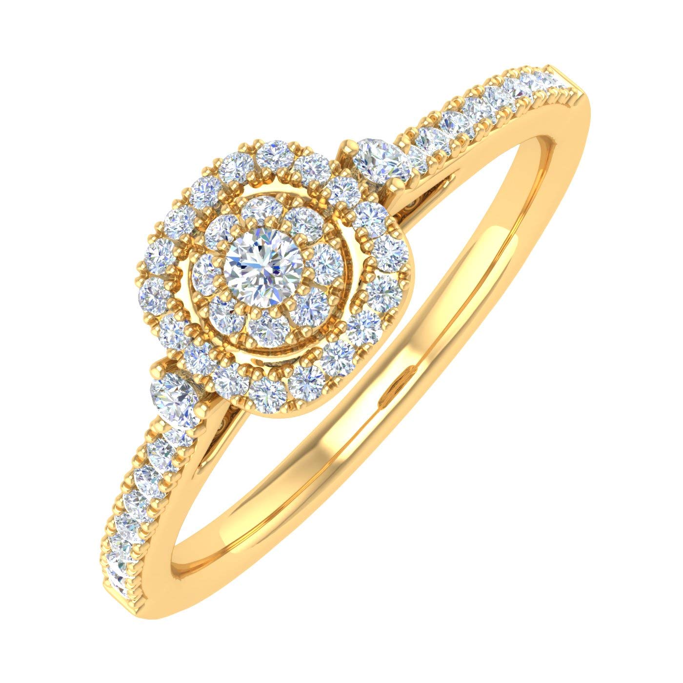 1/4 Carat Diamond Engagement Ring in 10K Solid Gold - IGI Certified for Wedding Proposal & Anniversary Gift