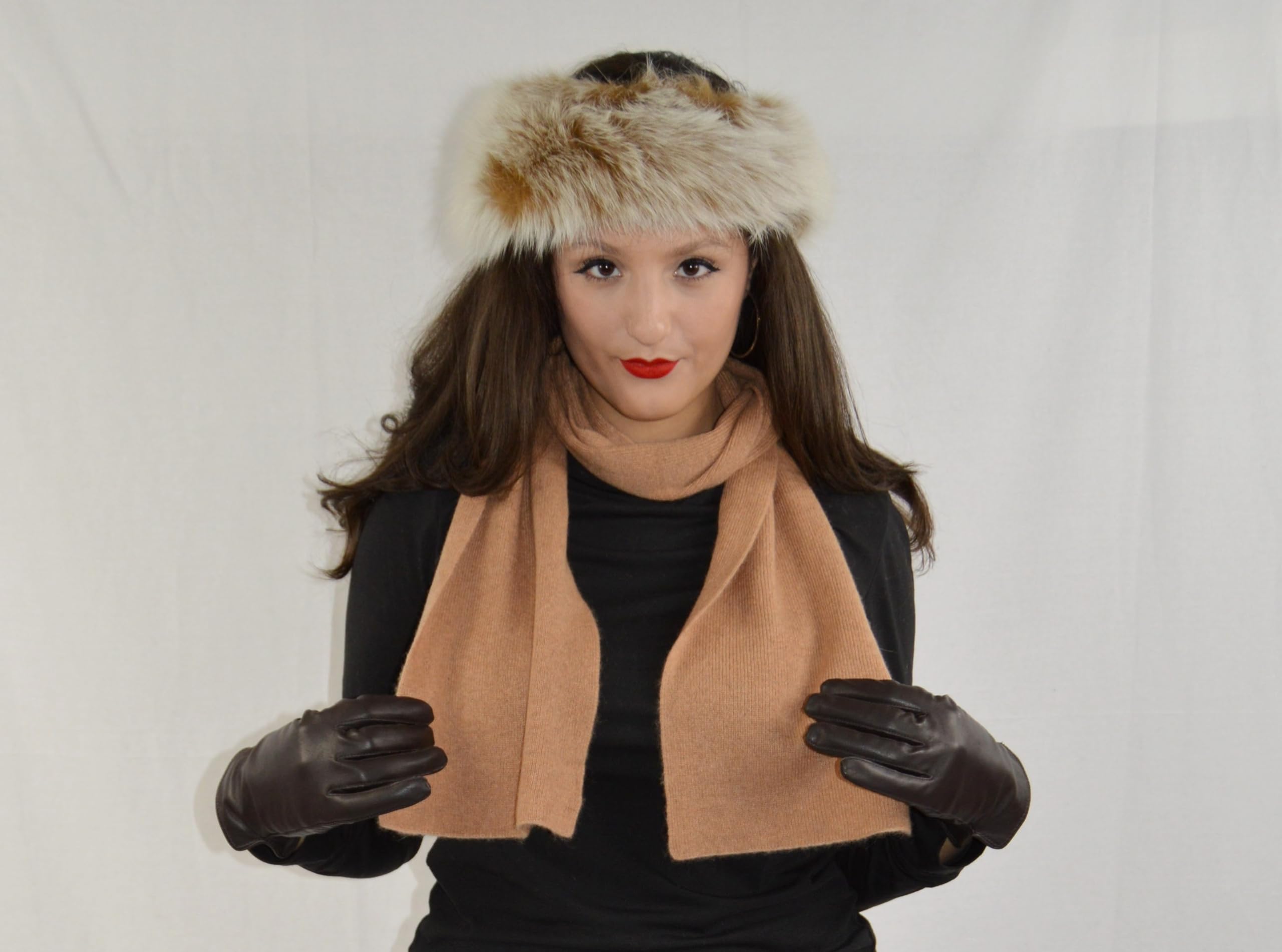 Luxury Fox Fur Headband for Women - Elegant Mink Hair Scarf & Winter Hat - Perfect for Parties, Weddings, and Cold Weather Fashion