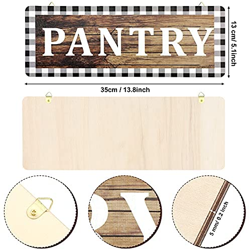 Jetec Buffalo Plaid Wall Signs - Rustic Farmhouse Decor for Kitchen, Pantry & Living Room