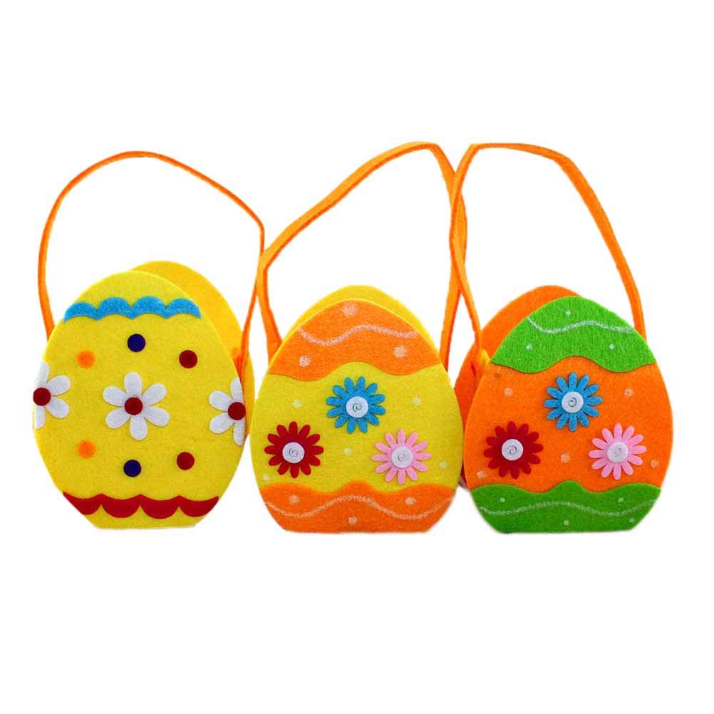 Amosfun Easter Bunny Candy Bags - Reusable Treat Bags for Kids, Bunny Basket Favor Bags, Portable Snack Pouch for Easter Egg Hunt, Birthday Party Favors & Classroom Treats