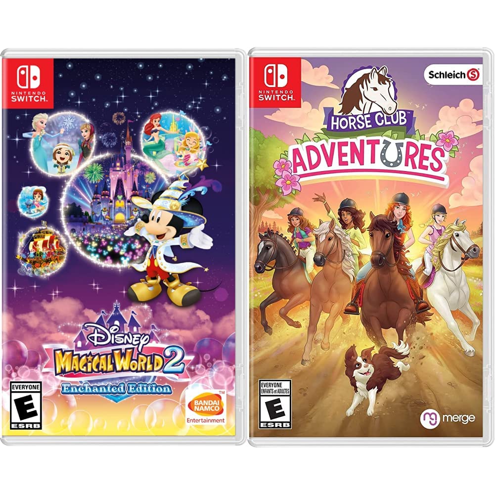 Disney Magical World 2: Enchanted Edition & Horse Club Adventures Bundle for Nintendo Switch - Family Friendly Adventure Games for Kids & Teens - Perfect for Birthday Gifts & Holiday Entertainment