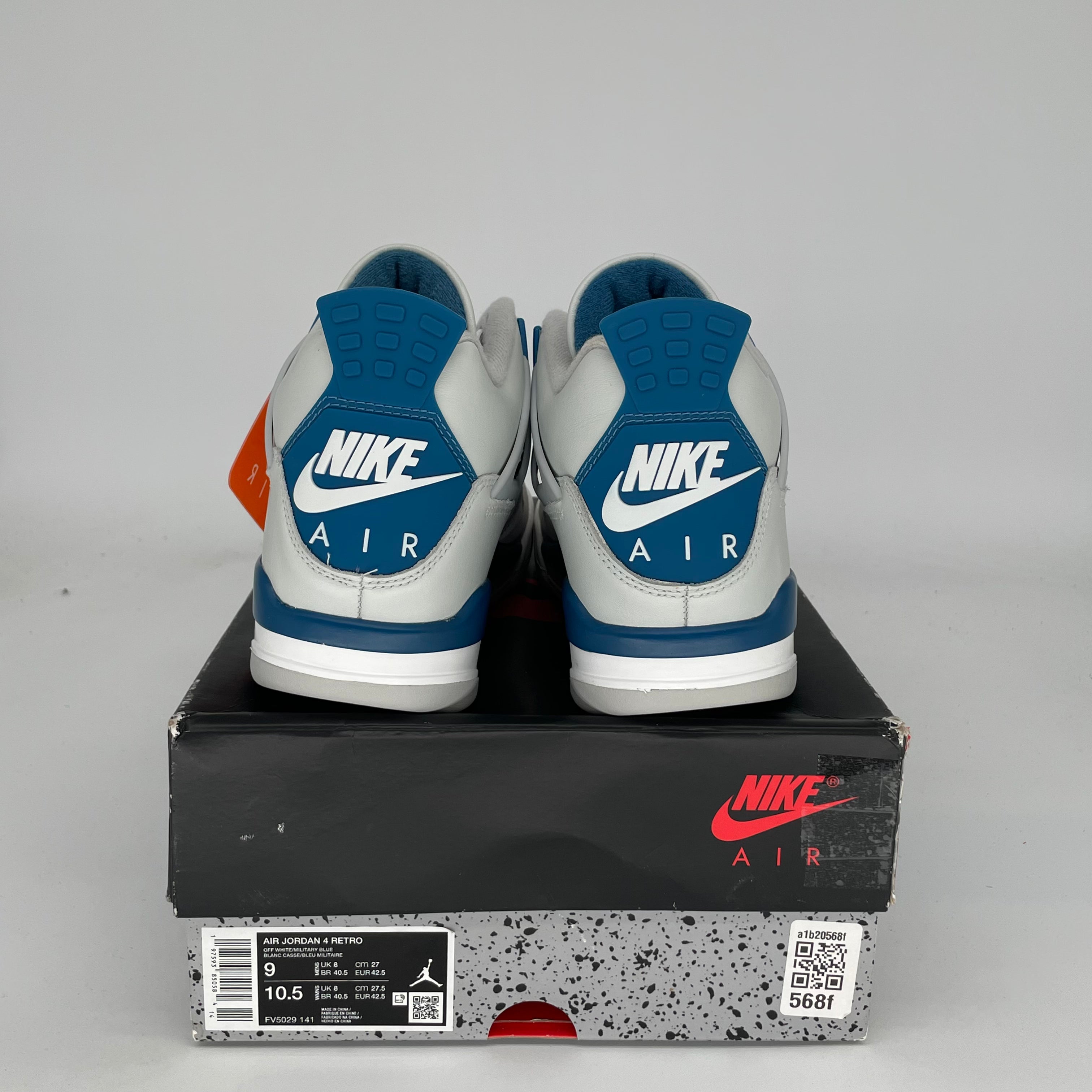 Original Air Jordan 4 Retro 'Military Blue' Men's Basketball Shoes - Size 9 (FV5029-141) - Perfect for Sneaker Collectors & Streetwear Fashion